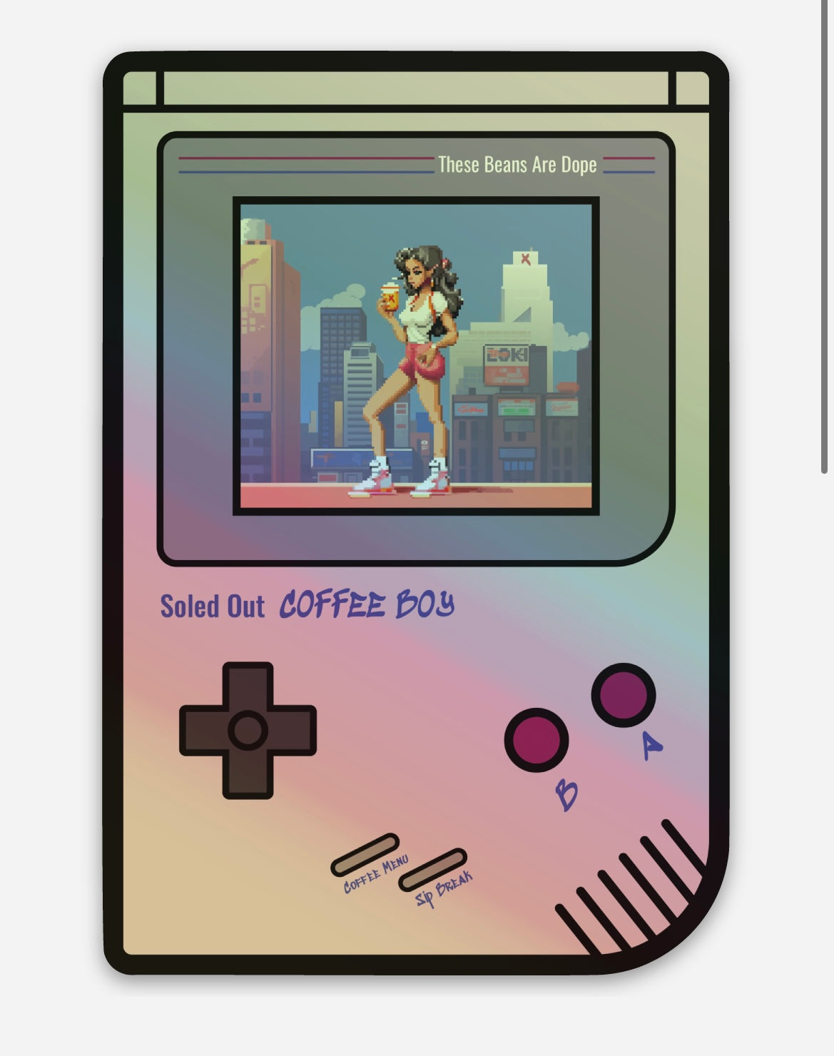 Soled Out Coffee Sticker - Coffee BOY (Holographic)